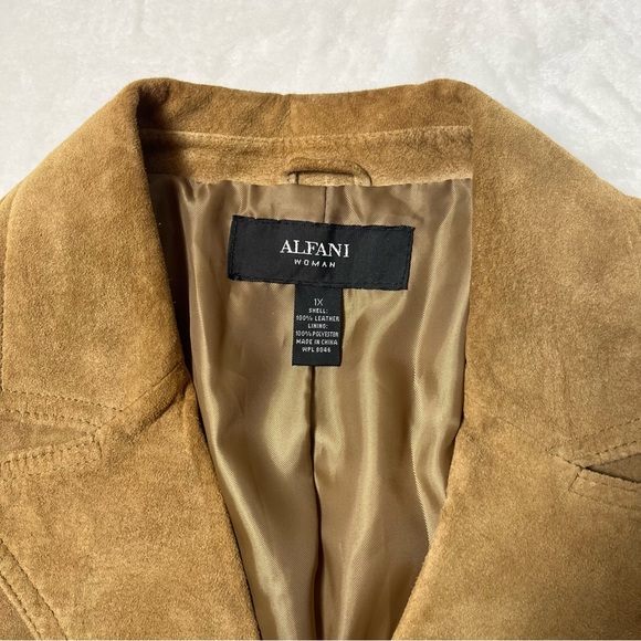 Alfani Suede Women's Jacket NWT tan size 1X - Picture 4 of 8